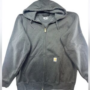 Carhartt Men's Large‎ Black Rain Defender Loose Fit Jacket Coat Workwear Ripstop